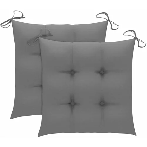  Jastuci za stolice 2 kom sivi 40 x 40 x 7 cm od tkanine
