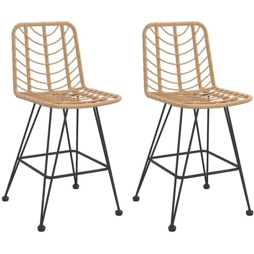 VidaXL barski stolci 2 kom 45 x 56 x 103,5 cm od pe ratana i čelika Slike