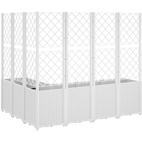  Vrtna sadilica s re&amp;scaron;etkom bijela 160 x 120 x 140 cm PP Slike