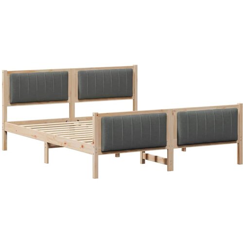 VidaXL Kovinska posteljna konstrukcija z vzglavjem rjava in temno siva, (5000084561) Slike