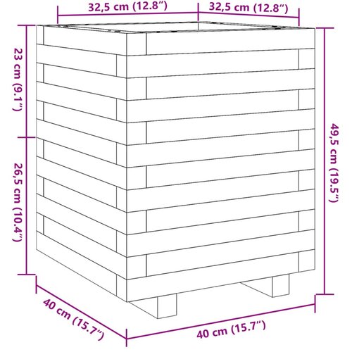  Vrtna sadilica 40x40x49,5 cm od impregnirane borovine Slike