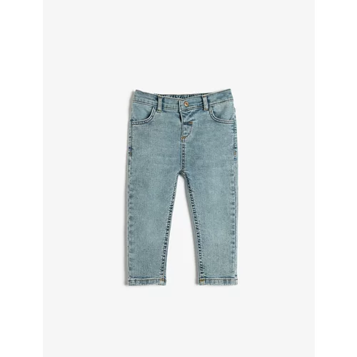 Koton Jeans Pants With Elastic Waist Pockets Cotton - Straight Jean
