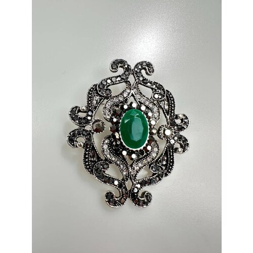 Kesi Brooch XZ459-107 silver + green Slike