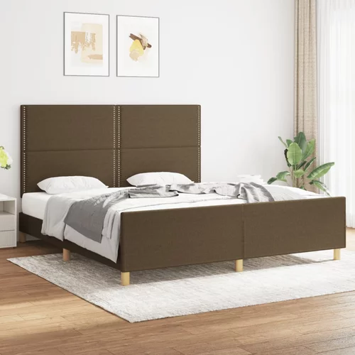  Okvir za krevet s uzglavljem tamnosmeđi 180x200 cm od tkanine