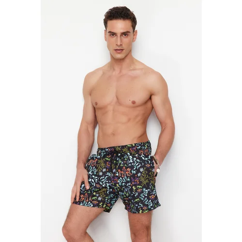 Trendyol Standard Size Patterned Swim Shorts