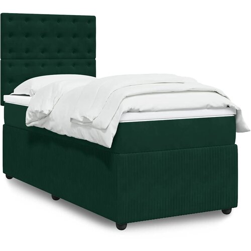 Box spring krevet s madracem tamnozeleni 90x190 cm bar&scaron;unasti Cijene
