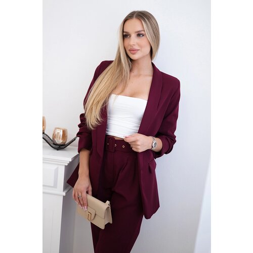 Kesi Włoski Elegant set of jackets and trousers burgundy Cene