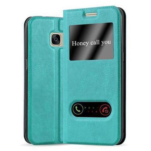 Cadorabo Ohi&scaron;je, združljivo z Samsung Galaxy S7 v mint turquoise - Za&scaron;čitni ovitek z magnetnim zapiranjem, stoječo funkcijo in 2 okencema za gledanje, (20558454) Cene