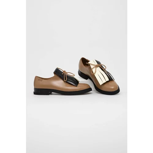 Camper Kožne cipele TWS za žene, boja: smeđa, ravni potplat, K201454.007