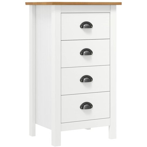 The Living Store Komoda Hill bela 46x35x80 cm trdna borovina - Komoda, (21663558) Slike