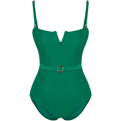 Trendyol Green Belted Strapless Swimsuit Slike