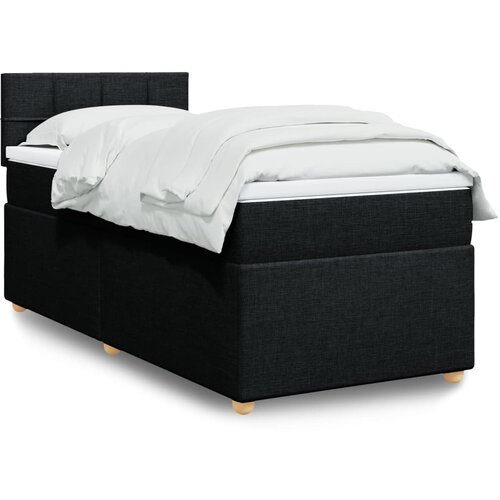  Box spring krevet s madracem crni 90x190 cm od tkanine Cijene