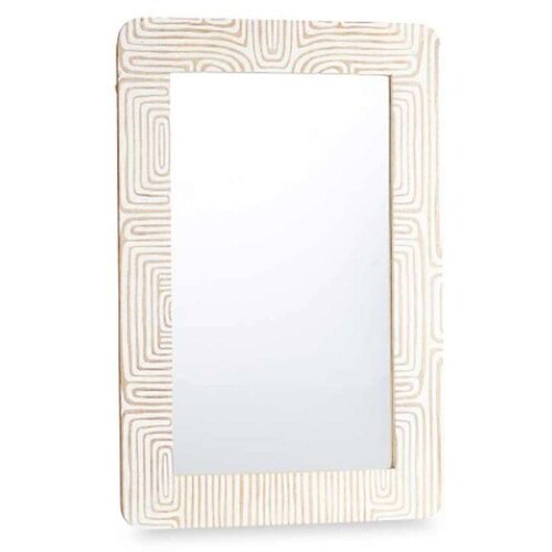  Zidno ogledalo 37 Bijela Smeđa 90 x 60 x 2 cm Pravokutno Cijene