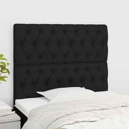 VidaXL Uzglavlje 2 kom crni 90x7x78/88 cm od tkanine Slike