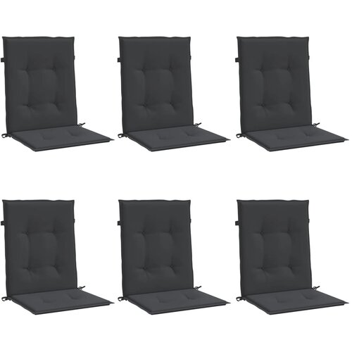  Jastuci za vrtne stolice 6 kom crni 100 x 50 x 3 cm od tkanine Slike