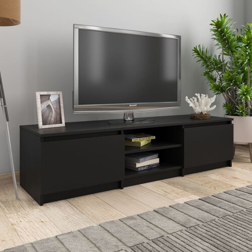 TV ormarić od iverice crni 140 x 40 x 35,5 cm Slike