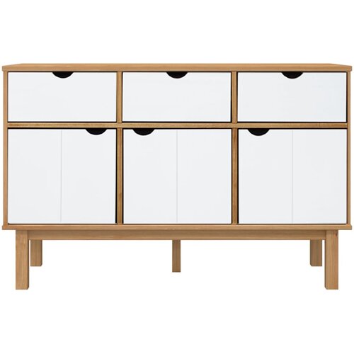  Komoda OTTA smeđe-bijela 114 x 43 x 73,5 cm od masivne borovine Slike