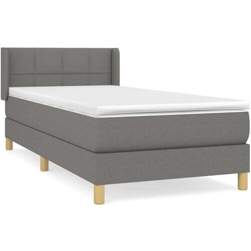  Krevet s oprugama i madracem tamnosivi 90 x 190 cm od tkanine Slike