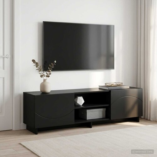  TV stalak 140 x 34.5 x 40 cm Crna Konstruirano drvo Cijene