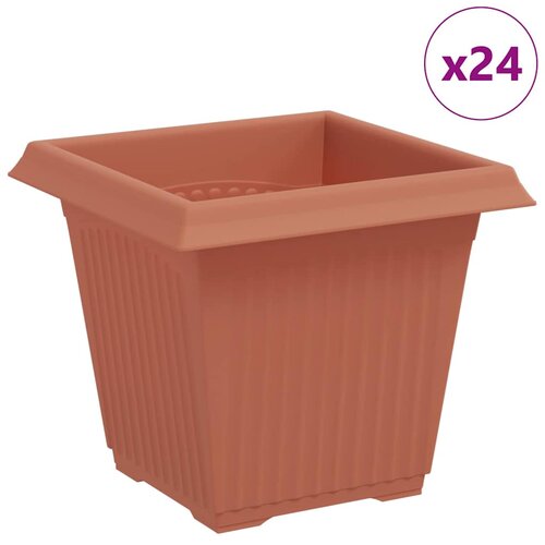 Kvadratna saksija za cvijeće 24 pcs Crvena cigla Plastika Slike