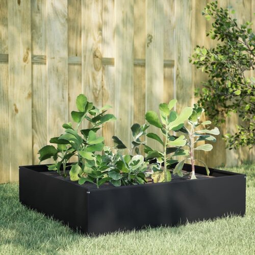 vidaXL Povišena vrtna gredica crna 100x100x25 cm od čelika Cijene