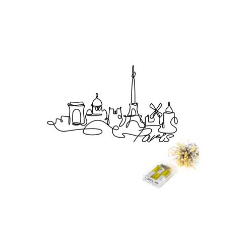 Wallxpert Zidna dekoracija Pariz 245, 69x120cm, Crna Slike