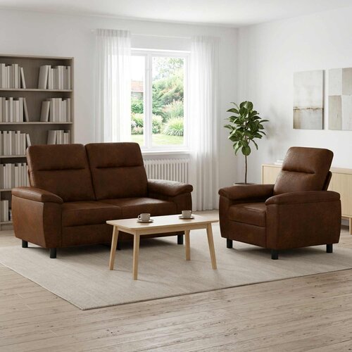 Set sofe 2 pcs Smeđa Umetnička suknja koža Cene