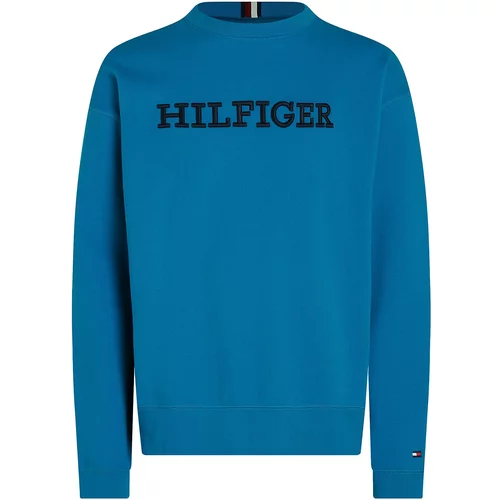 Tommy Hilfiger Sweater majica cijan plava / crna