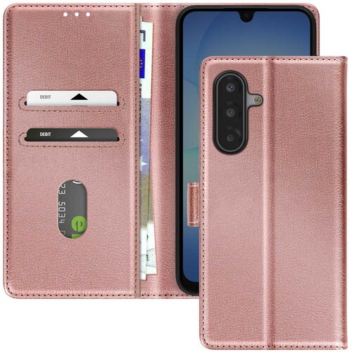 AVIZAR Usnjena denarnica Chesterfield za Samsung Galaxy A17 s stojalom, Roza, (5000190520) Cene