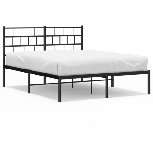 VidaXL Kovinski posteljni okvir z vzglavjem črn 140x190 cm, (20905792) Slike