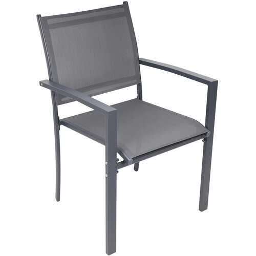  Saska Garden set od 2 vrtne stolice Textilene 57 &amp;times; 57 &amp;times; 88 cm &amp;ndash; sive Slike