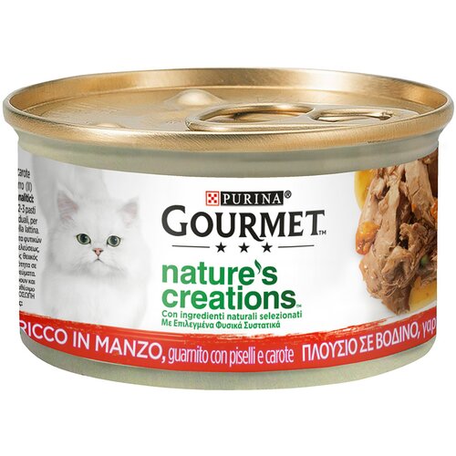 Gourmet Varčno pakiranje Nature's Creations 24 x 85 g - Govedina z grahom in korenjem Cene