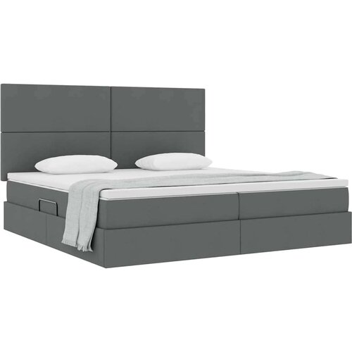  Krevet s madracem i skladi&amp;scaron;tem Tamno siva 200 x 200 cm Slike