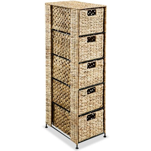 vidaXL Shranjevalna enota s 5 košarami 25,5x37x100 cm vodna hijacinta Cene