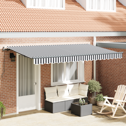 vidaXL Skrovita tenda Antracit i bijelo 400x200 cm 400 x 200 cm Cene