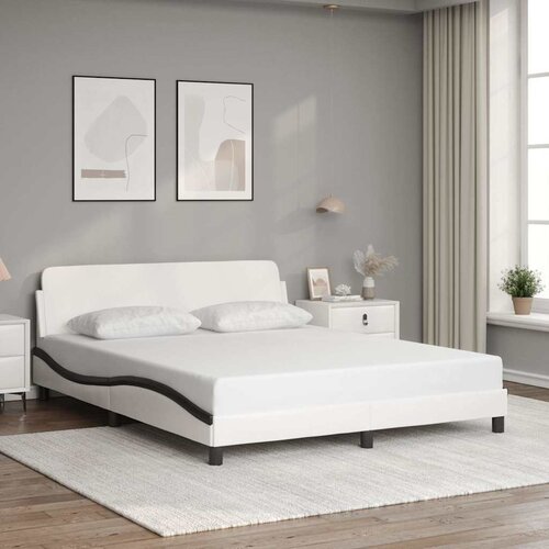  Okvir za krevet Dover bijelo-crni 160x200 cm umjetna koža Cene