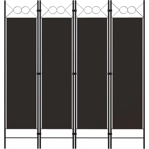 vidaXL Sobna pregrada s 4 panela smeđa 160 x 180 cm