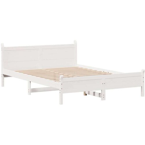 VidaXL okvir kreveta bez madraca bijeli 140 x 190 cm masivna borovina Slike