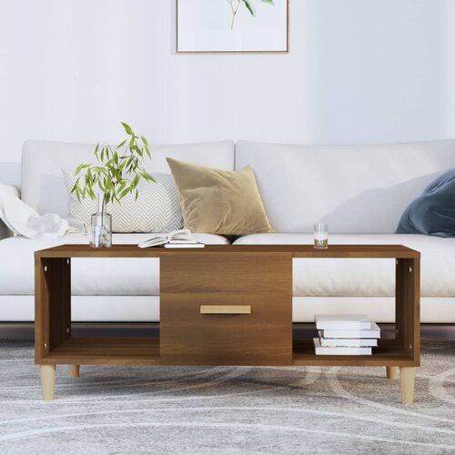 VidaXL Stolić za kavu boja smeđeg hrasta 102x50x40cm konstruirano drvo Slike