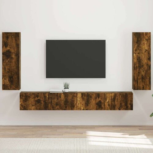  Set omare za televizijo na steni 4 pcs Dimljeni oreh - - Rjava - 57.98 - 29,5 x 31 x 100 cm - 2025-vidaXL-Uvoz_2 Cene