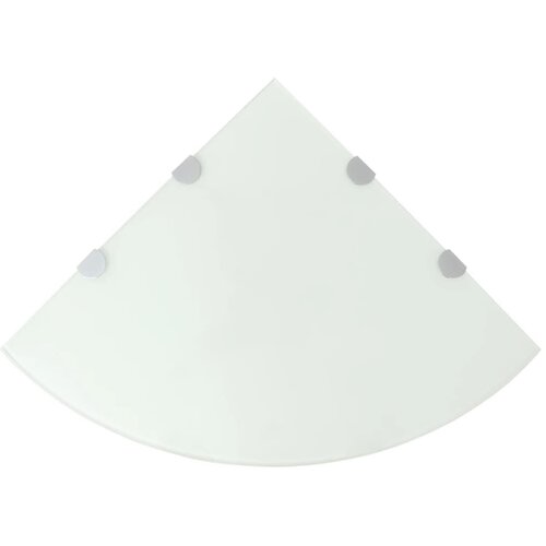 VidaXL Kotne police 2 kosa s kromiranimi nosilci steklo belo 45x45 cm Slike