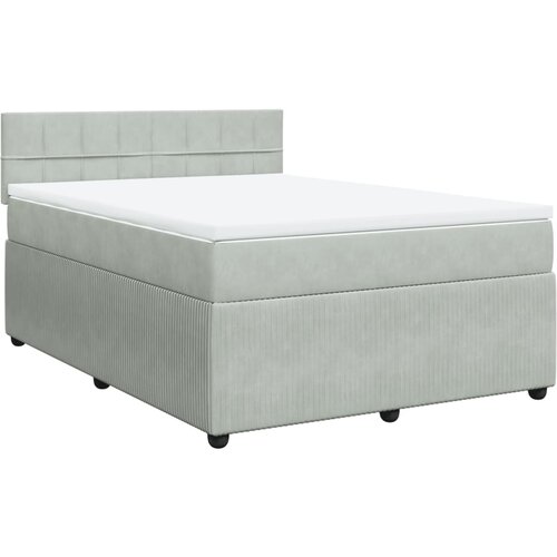 Maison Chic Box spring postelja - Vzmetna postelja z vzmetnico svetlo siv 140x190 cm žamet SL18166, (21894750) Cene