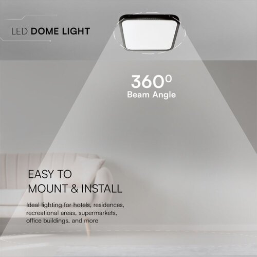  LED kupatilska plafonjera LED/18W/230V IP44 4000K 25x25 cm crna Slike