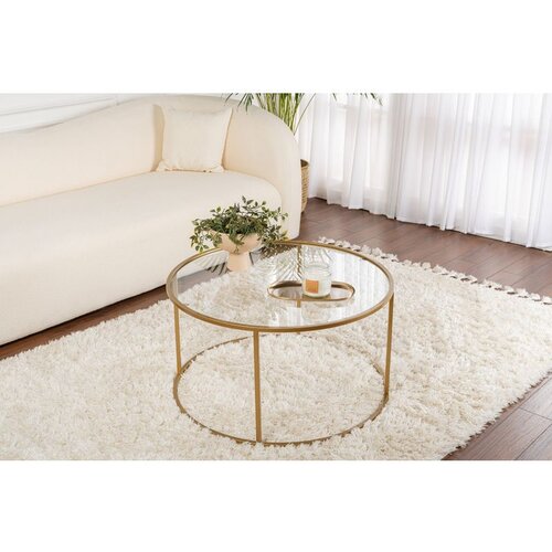Hanah home Aurum - 80 - Gold, Transparent GoldTransparent Coffee Table Cene