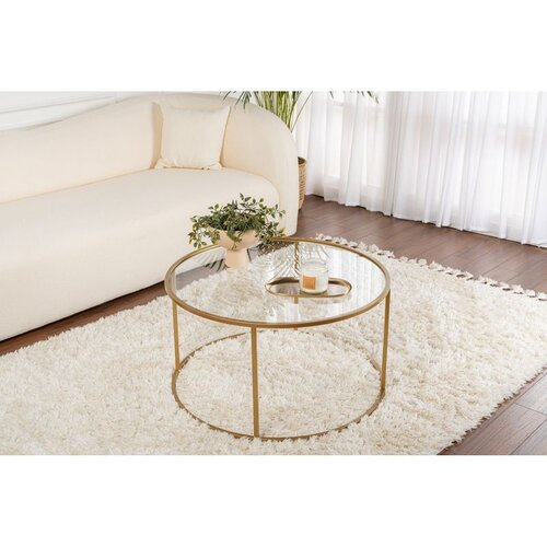 Hanah home Klub sto Aurum, 80x80x43cm, Zlatne boje Cene
