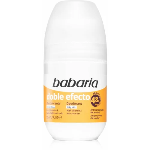Babaria Deodorant Double Effect antiperspirant roll-on za usporeni rast dlačica 50 ml