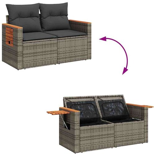 VidaXL 7-dijelni set vrtnih sofa sivi od poliratana Slike