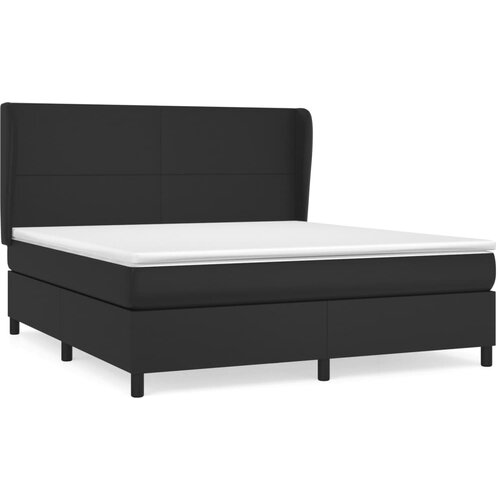 Maison Chic Box spring postelja - Vzmetna postelja z vzmetnico črn 180x200 cm umetno usnje SL14029, (21903245) Cene