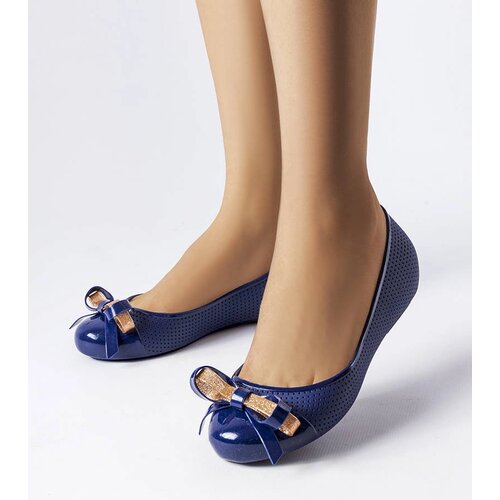 Gemre Navy blue ballet flats adorned with a bow Harlingen Slike