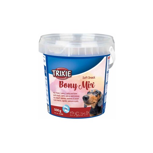  Poslastice za pse soft snack koskice mix govedina piletina jagnjetina losos 500g Slike